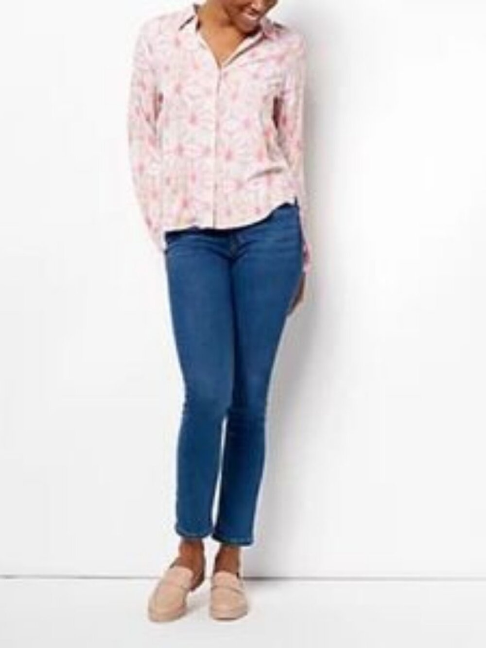 Denim & Co. Printed Button-Front Soft Shirt - Picture 4 of 7
